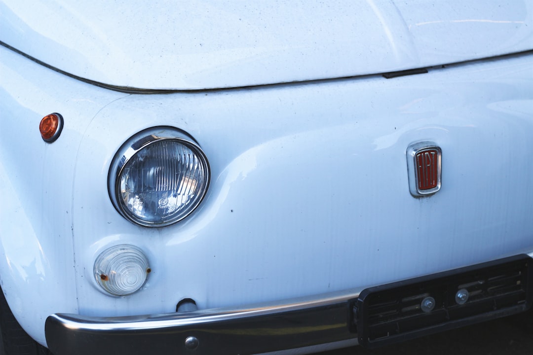 white car with white license plate