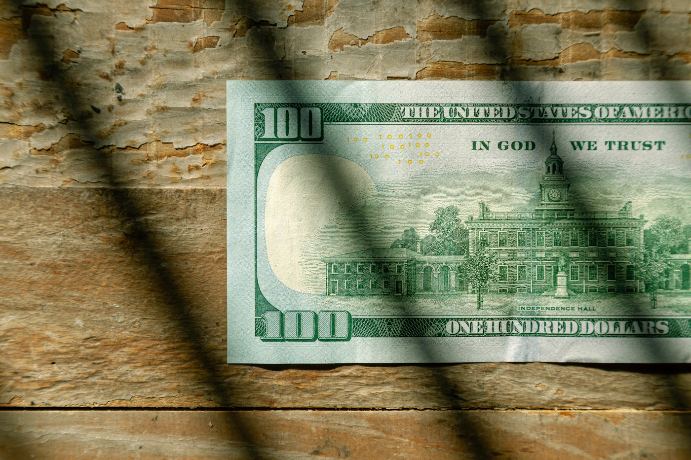 Close-up of a U.S. $100 bill