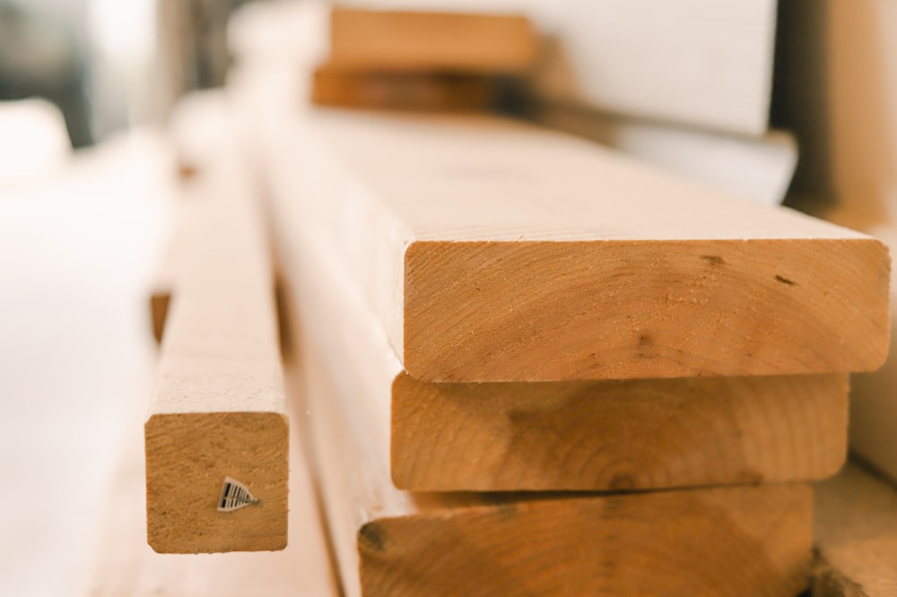 brown wooden blocks on white table