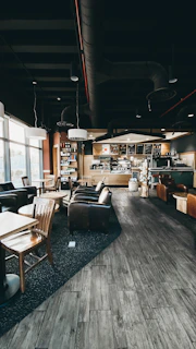 brown wooden chairs and tables