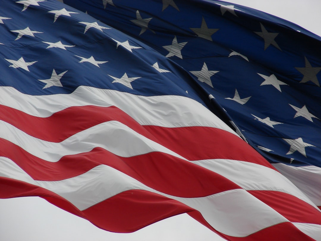 Large U S flag on display at the Lewis and Clark Interpretive Center in Sioux City, IA.