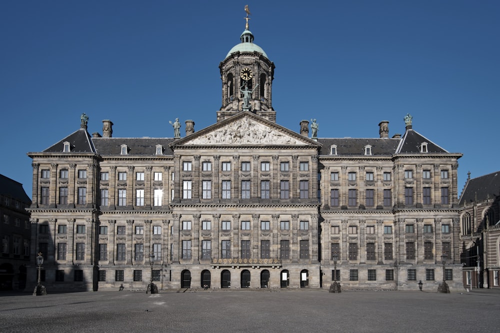 a large building with a clock tower on top of it