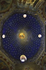 blue and gold round ceiling