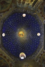 blue and gold round ceiling