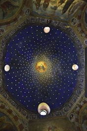 blue and gold round ceiling