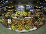 fruit stand on display counter