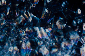 Close-up of sparkling stars and colorful crystals collected by Me in an enchanted cave.