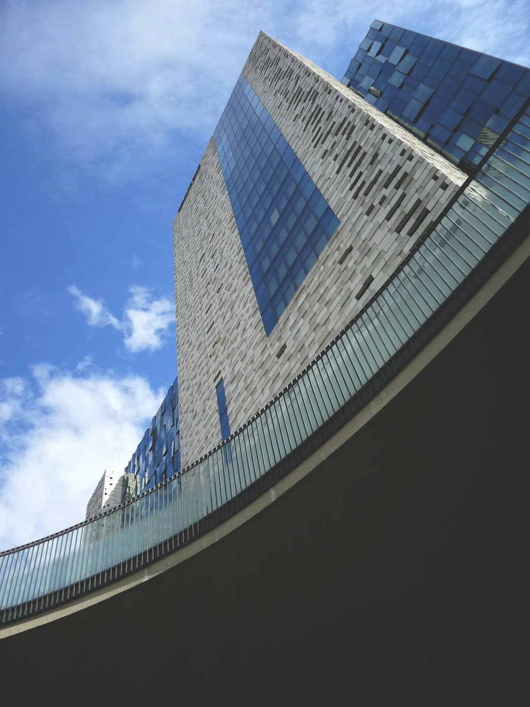 blue and white building under blue sky