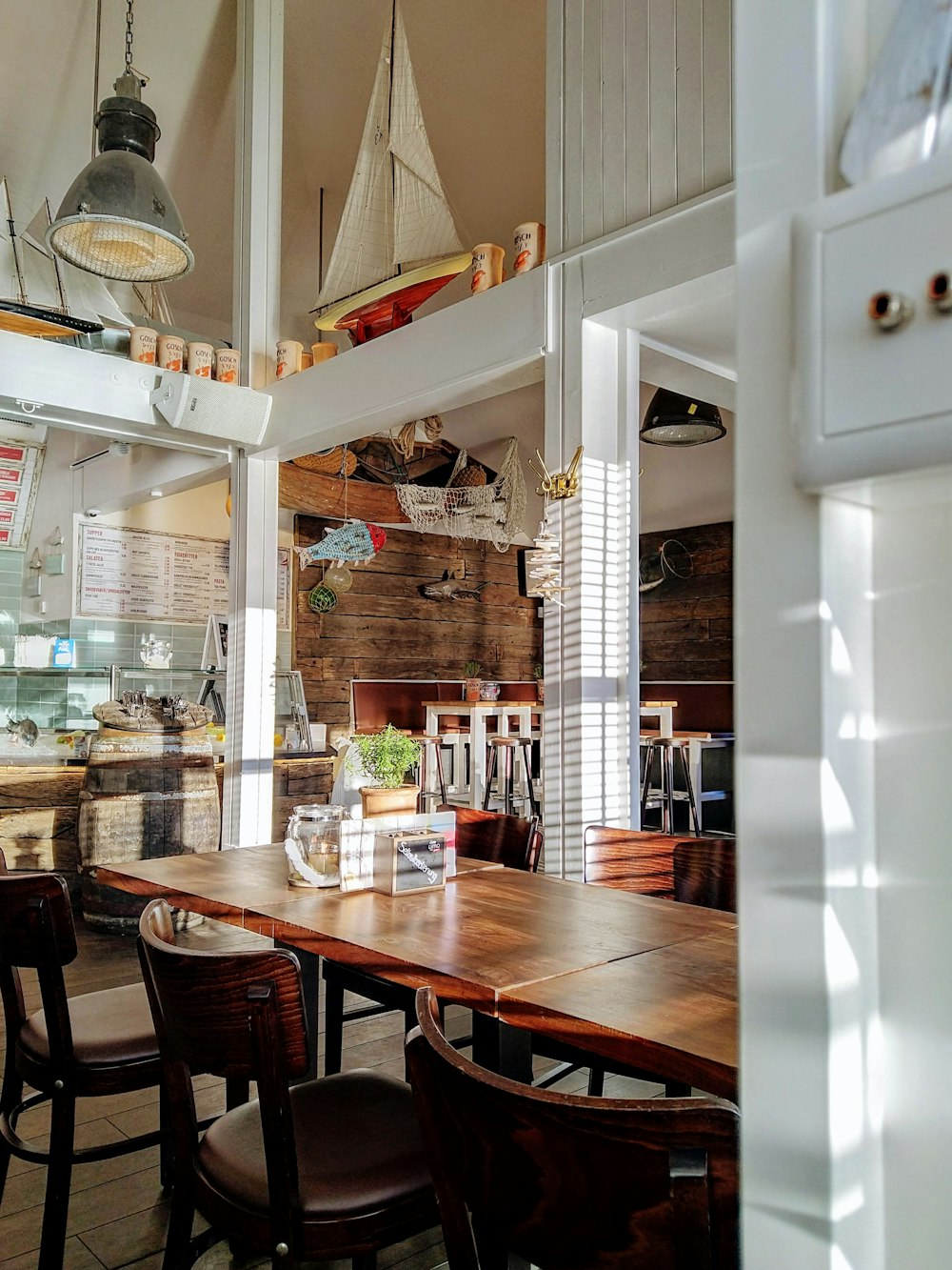 brown wooden table and chairs