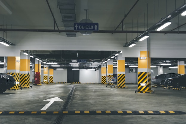 white and yellow train station