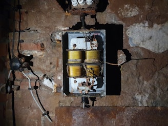 black and silver electric meter