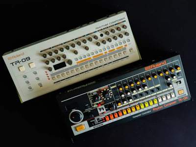 white and black audio mixer