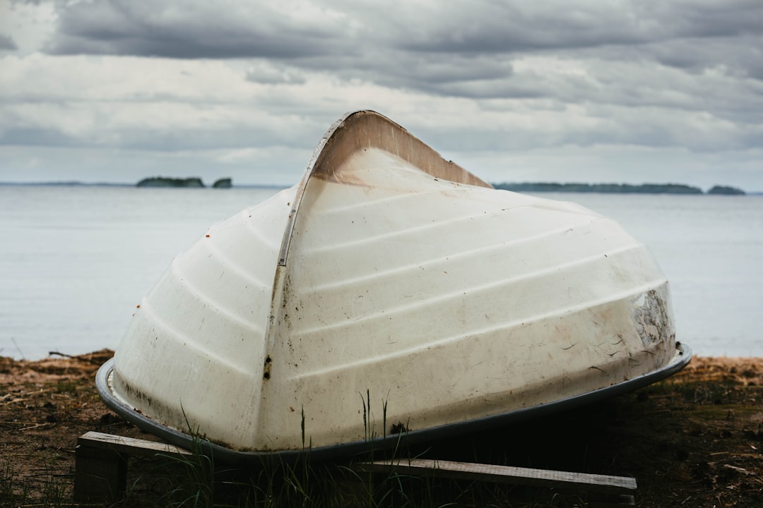 white boat on green grass during daytime