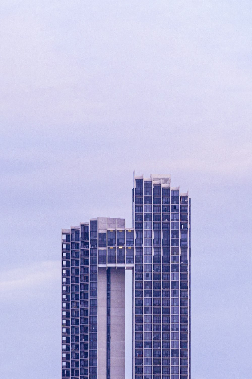 blue and white high rise building