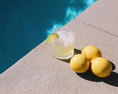 yellow round fruits on gray table refreshing teams background