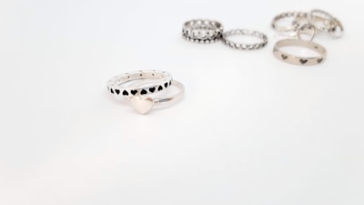 silver and diamond studded ring