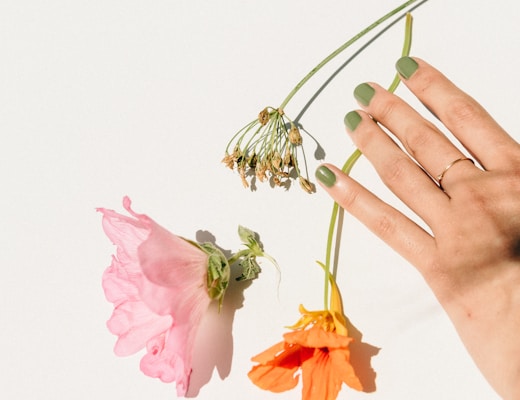 person holding pink and yellow flowers