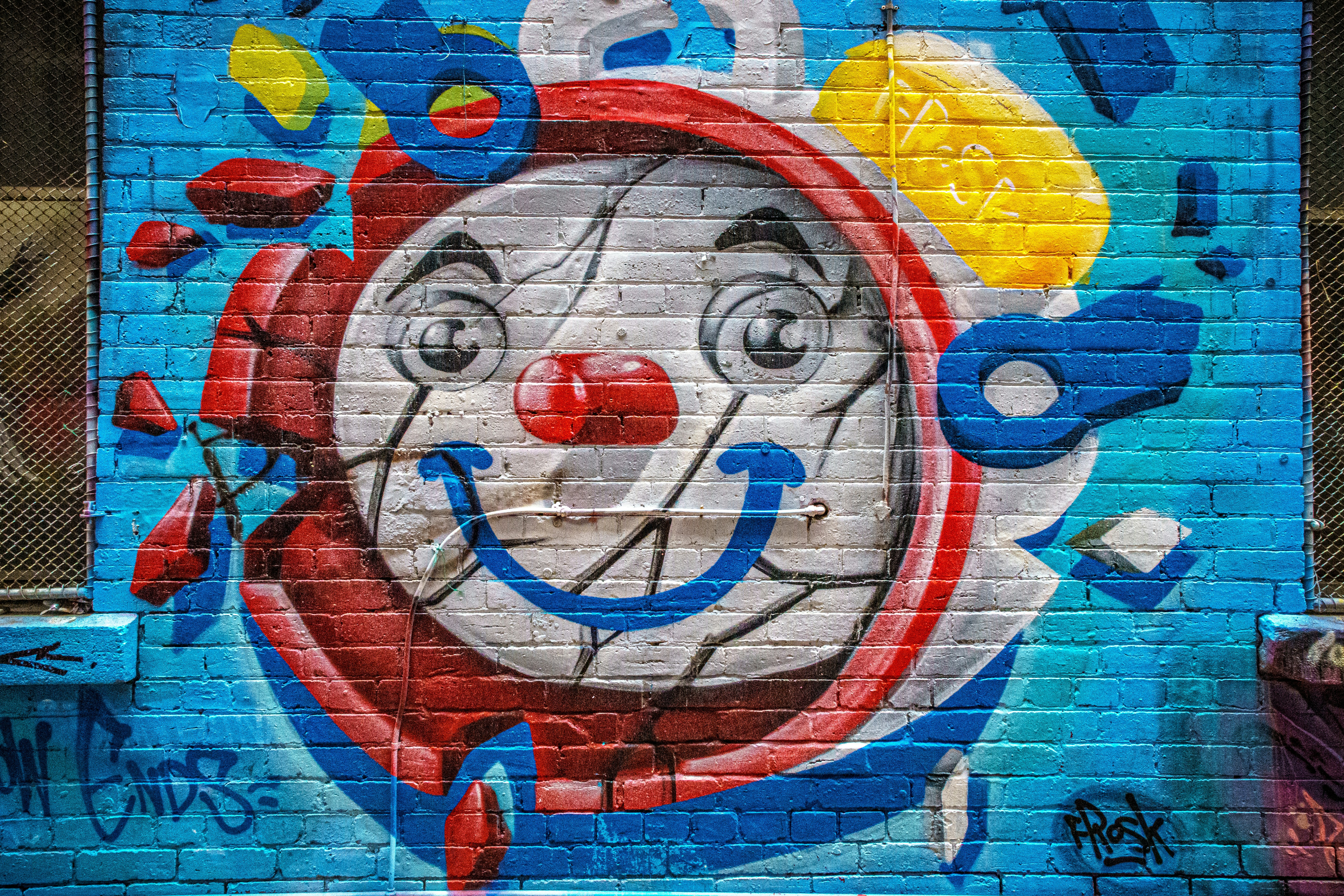 red blue and yellow abstract painting