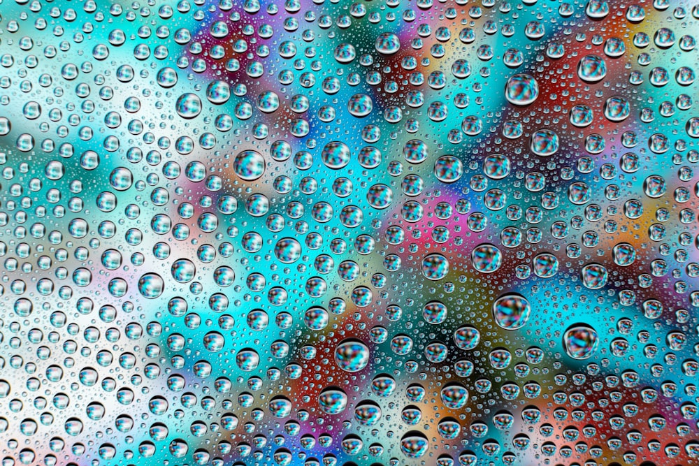 water droplets on glass panel