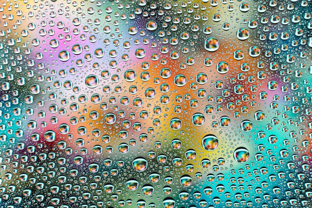 water droplets on glass window