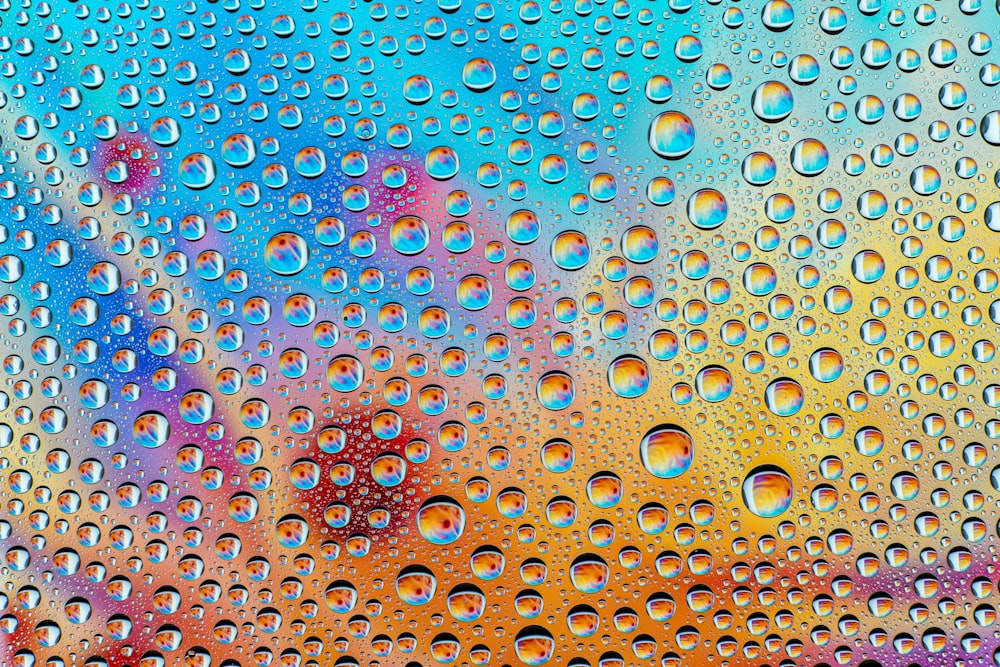 water droplets on glass panel