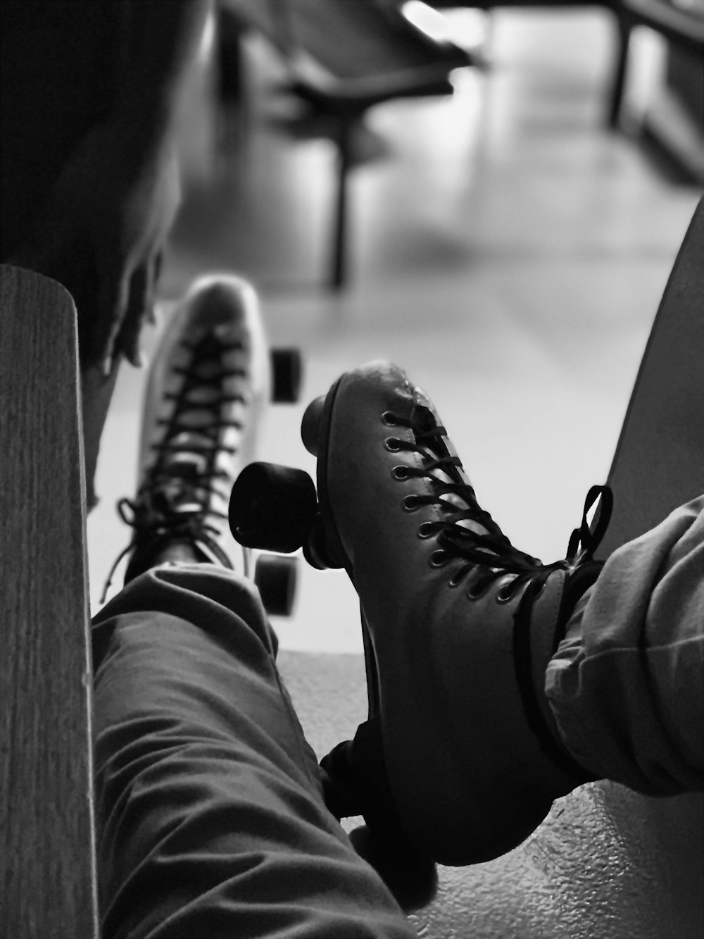 grayscale photo of person wearing black converse all star high top sneakers  photo – Free Grey Image on Unsplash