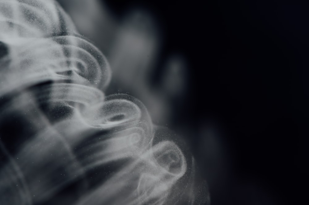 white smoke in black background