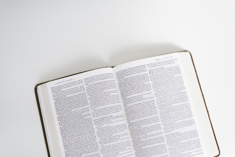 white book page on white table