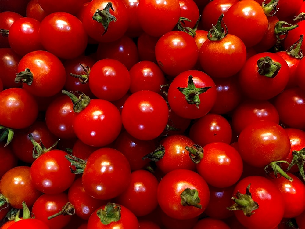 red tomatoes on black background