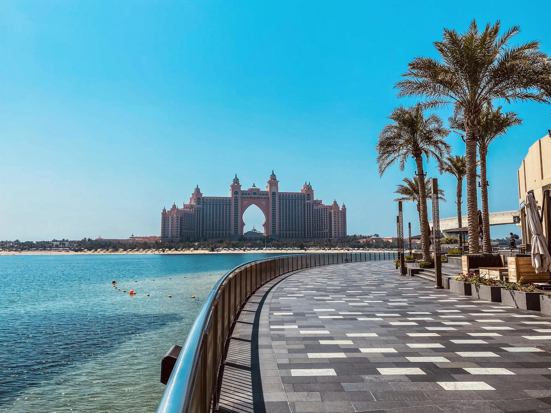 Waterfront promenade on Palm Jumeirah, Dubai