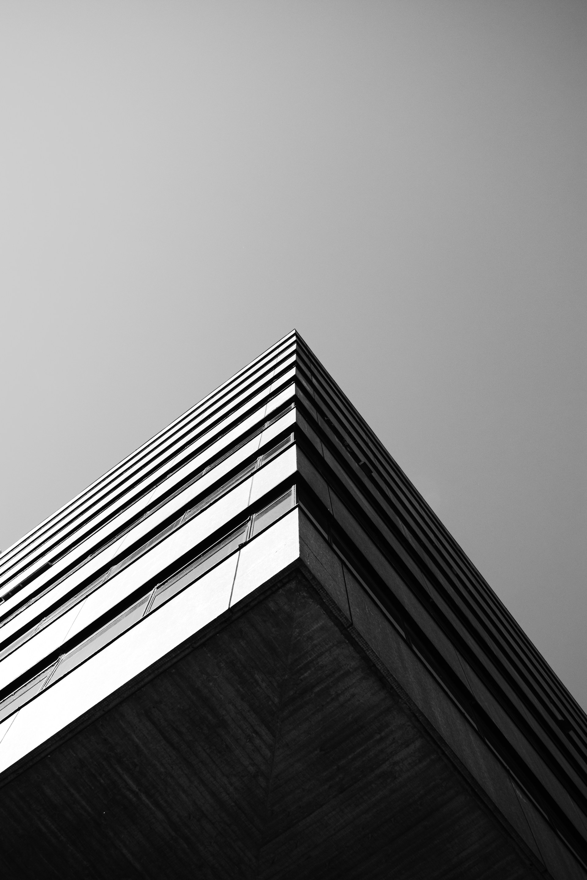 grayscale photo of concrete building