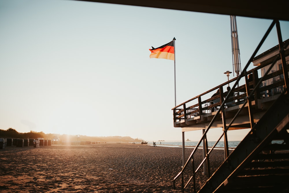 Flagge von US A auf dem Schiff