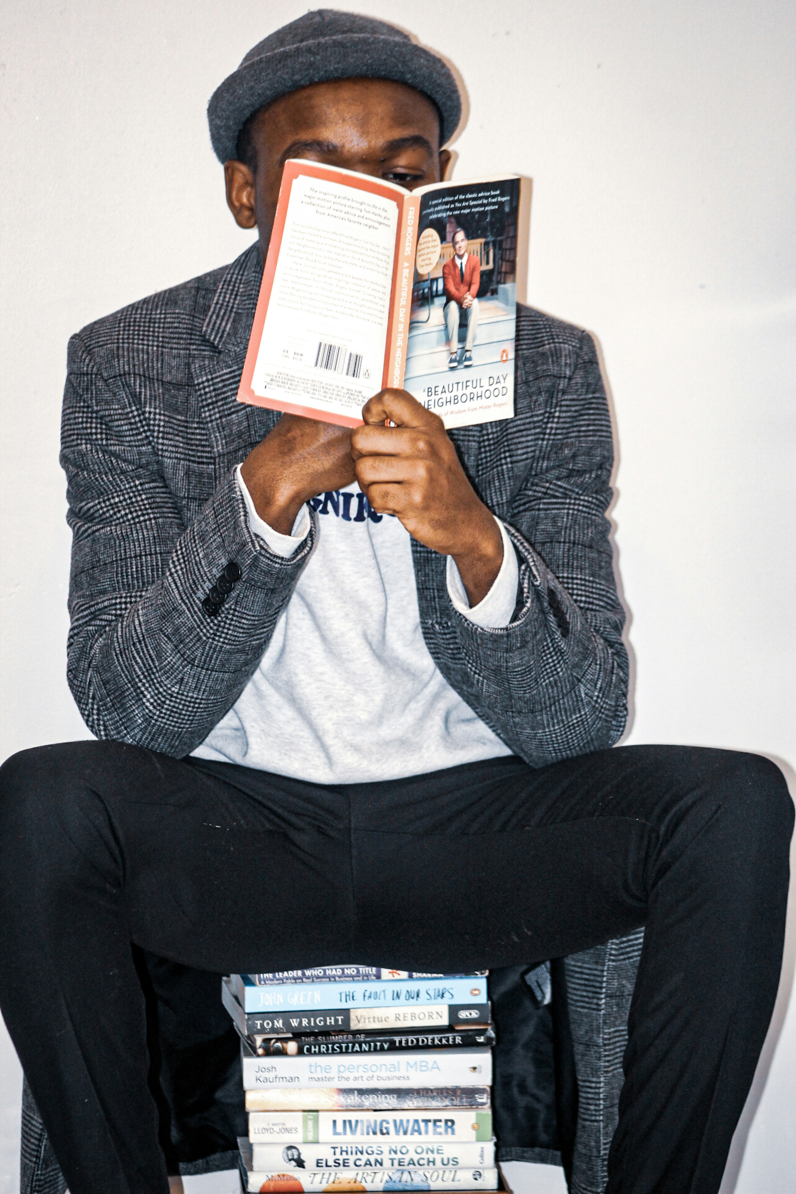 Black man reading a book