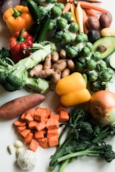 sliced carrots and green vegetable