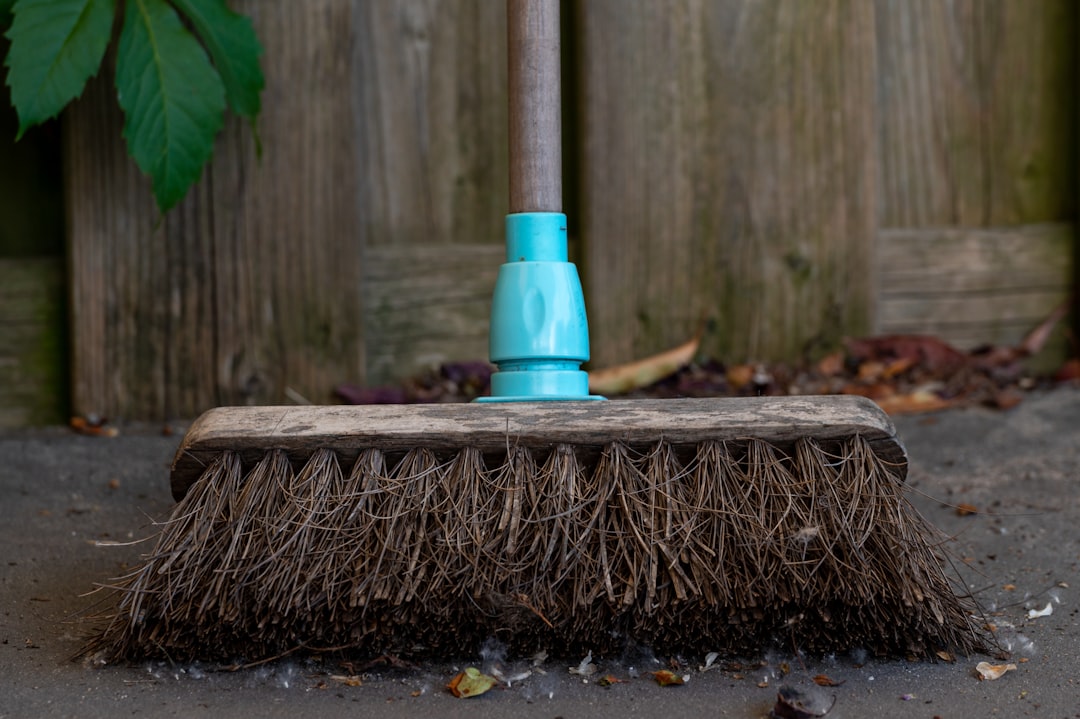  blue and brown broom stick broom