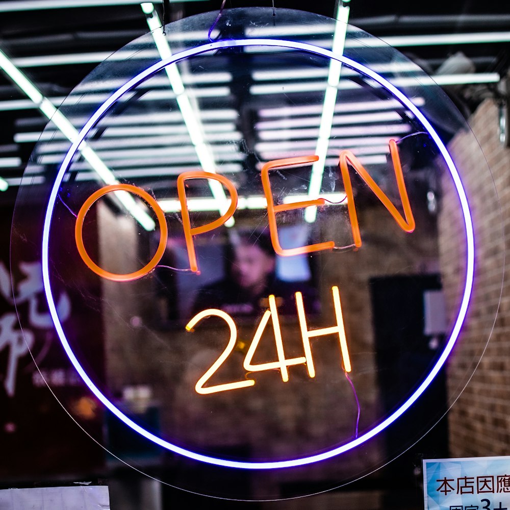 white and black neon light signage