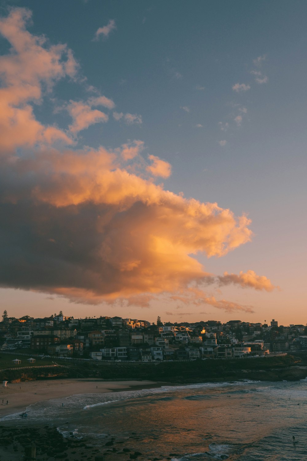 city skyline under cloudy sky during sunset