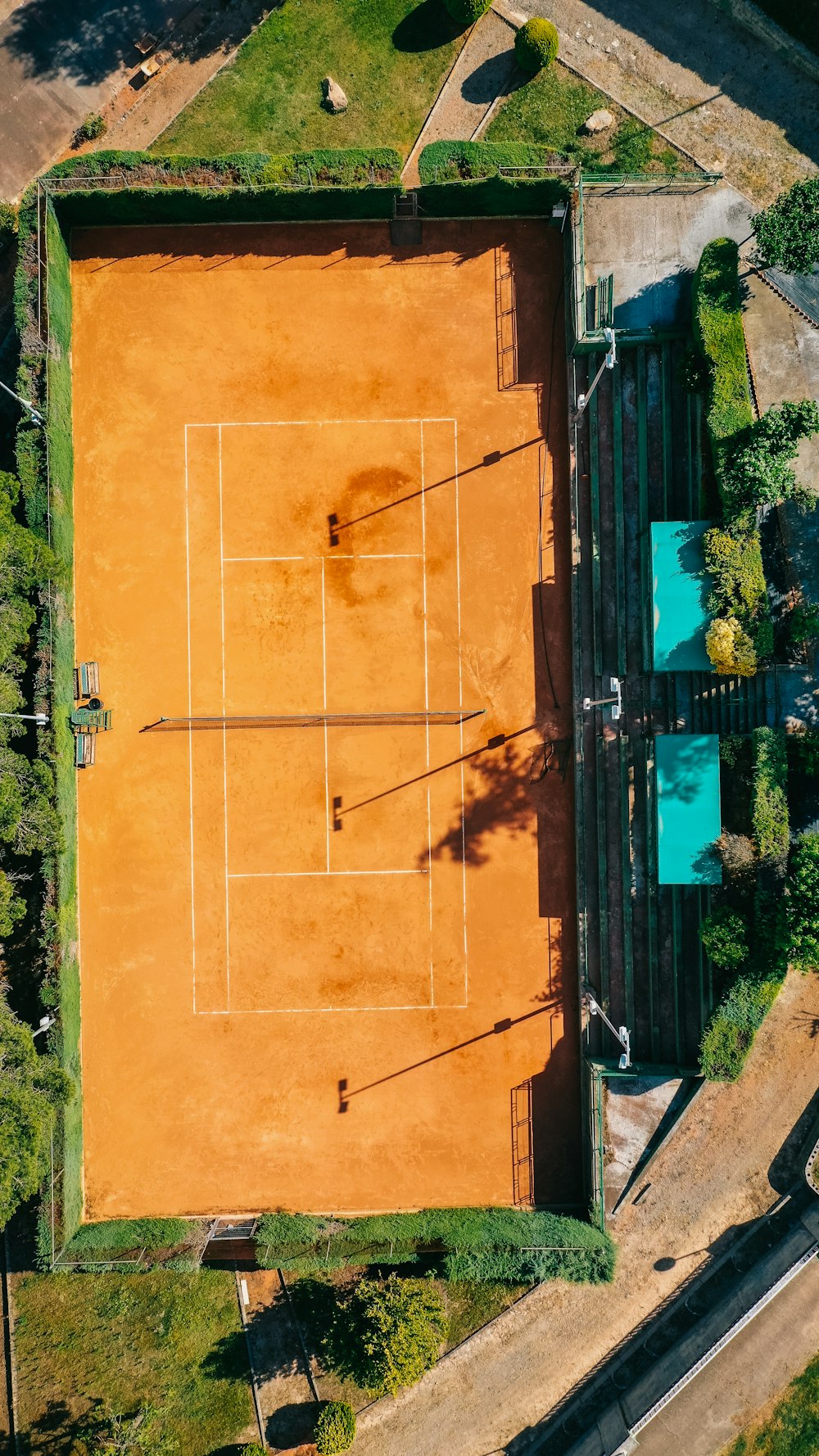 aerial view of brown field