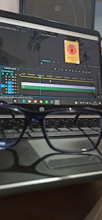 An engaging photo of a video editing process for a podcast.