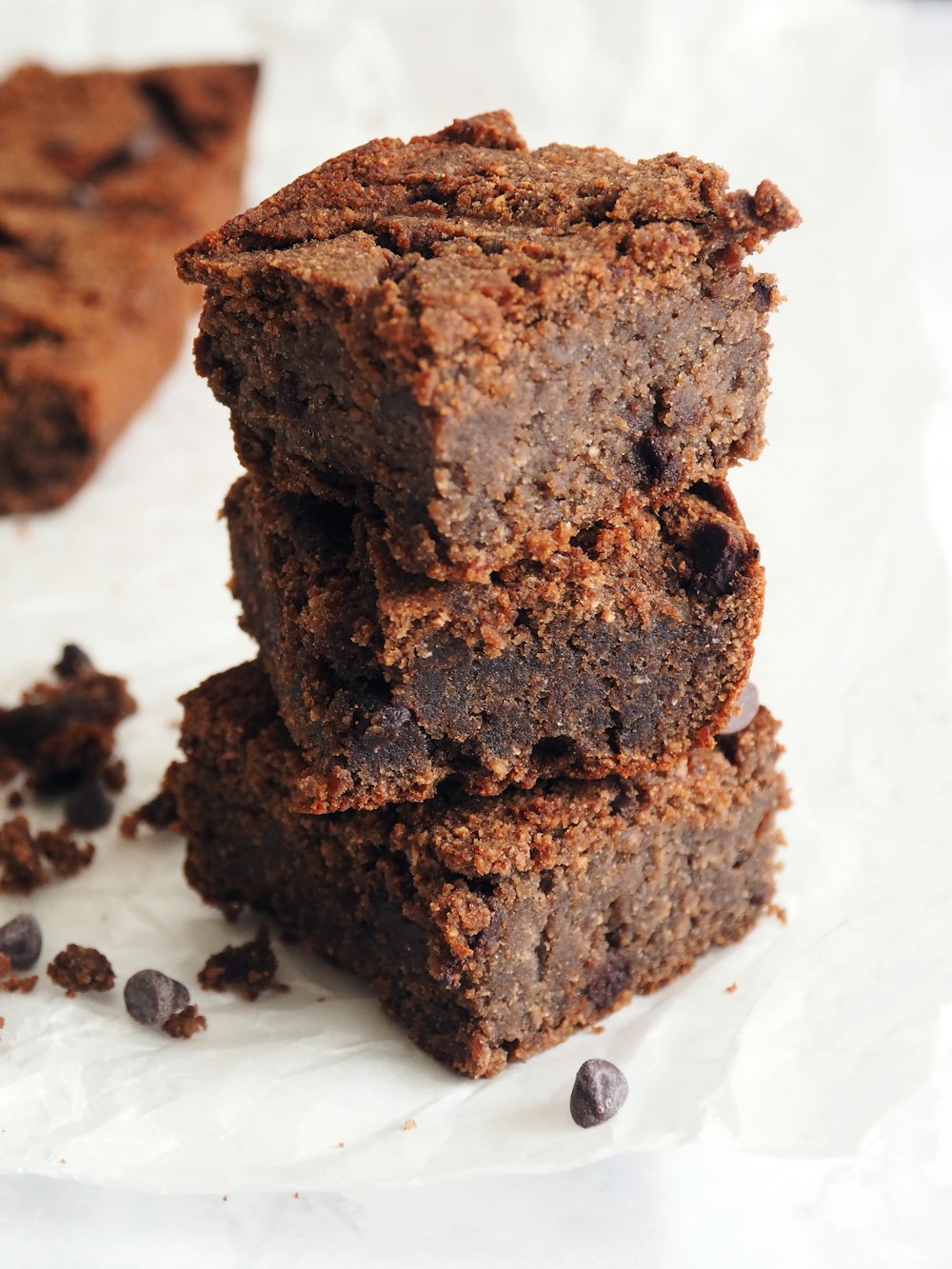 brown chocolate cake on white ceramic plate