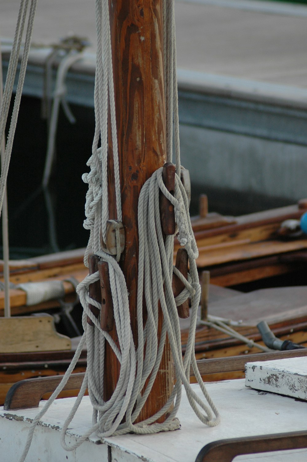 white rope on brown wooden table