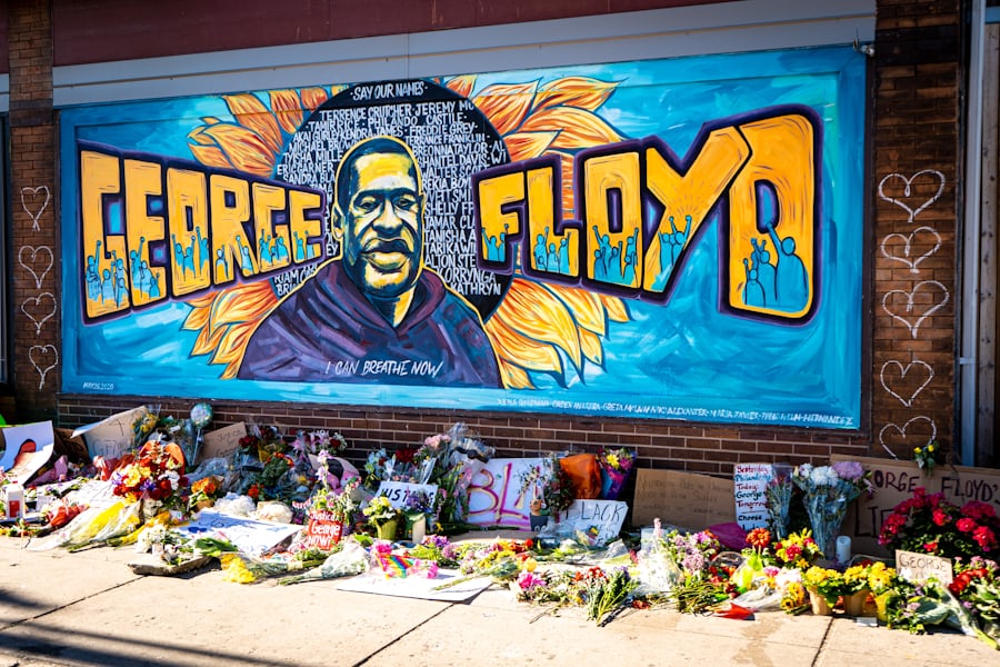 A George Floyd mural in Minneapolis, Minnesota (munshots via Unsplash)