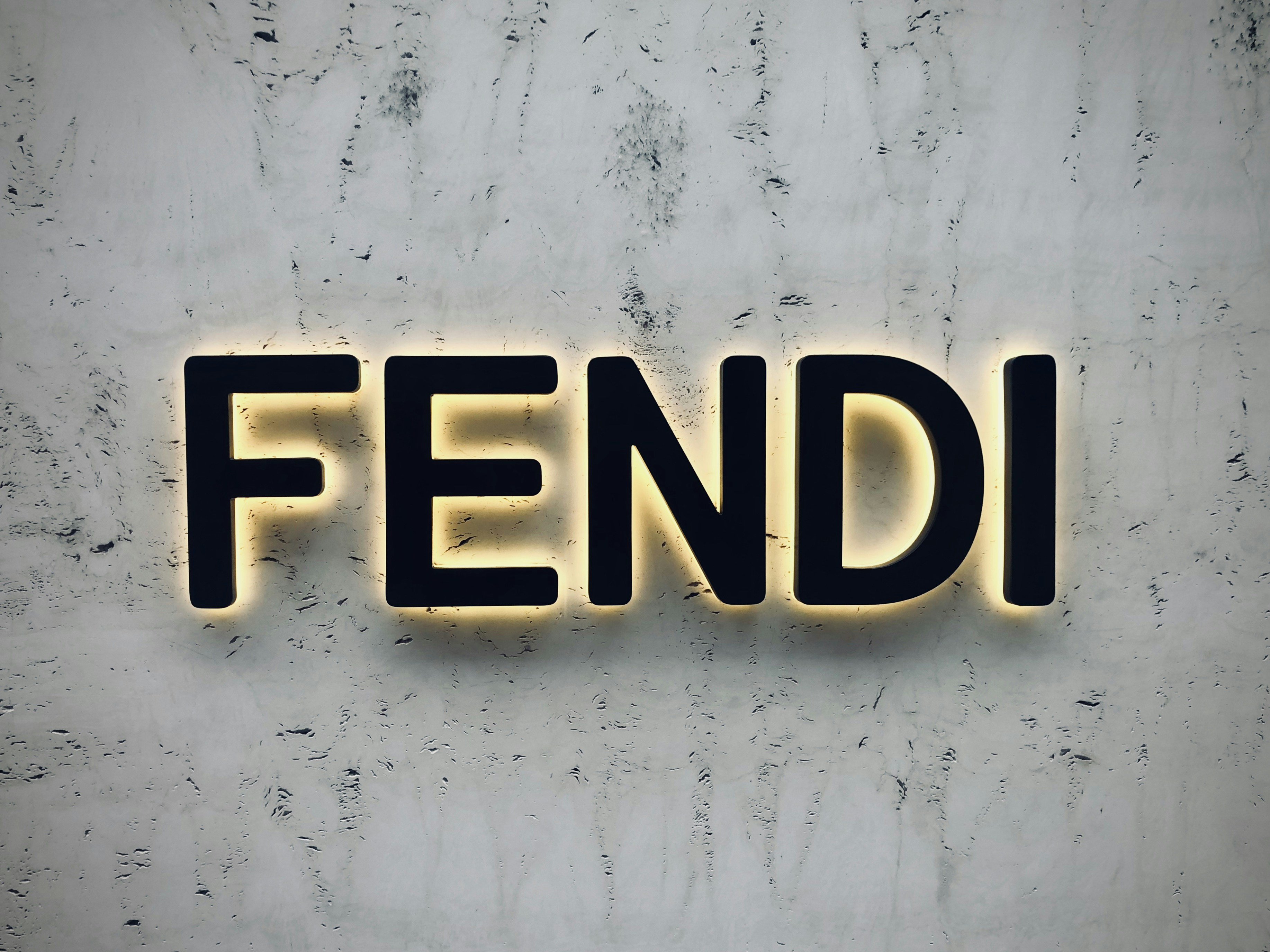 Fendi logo on marble