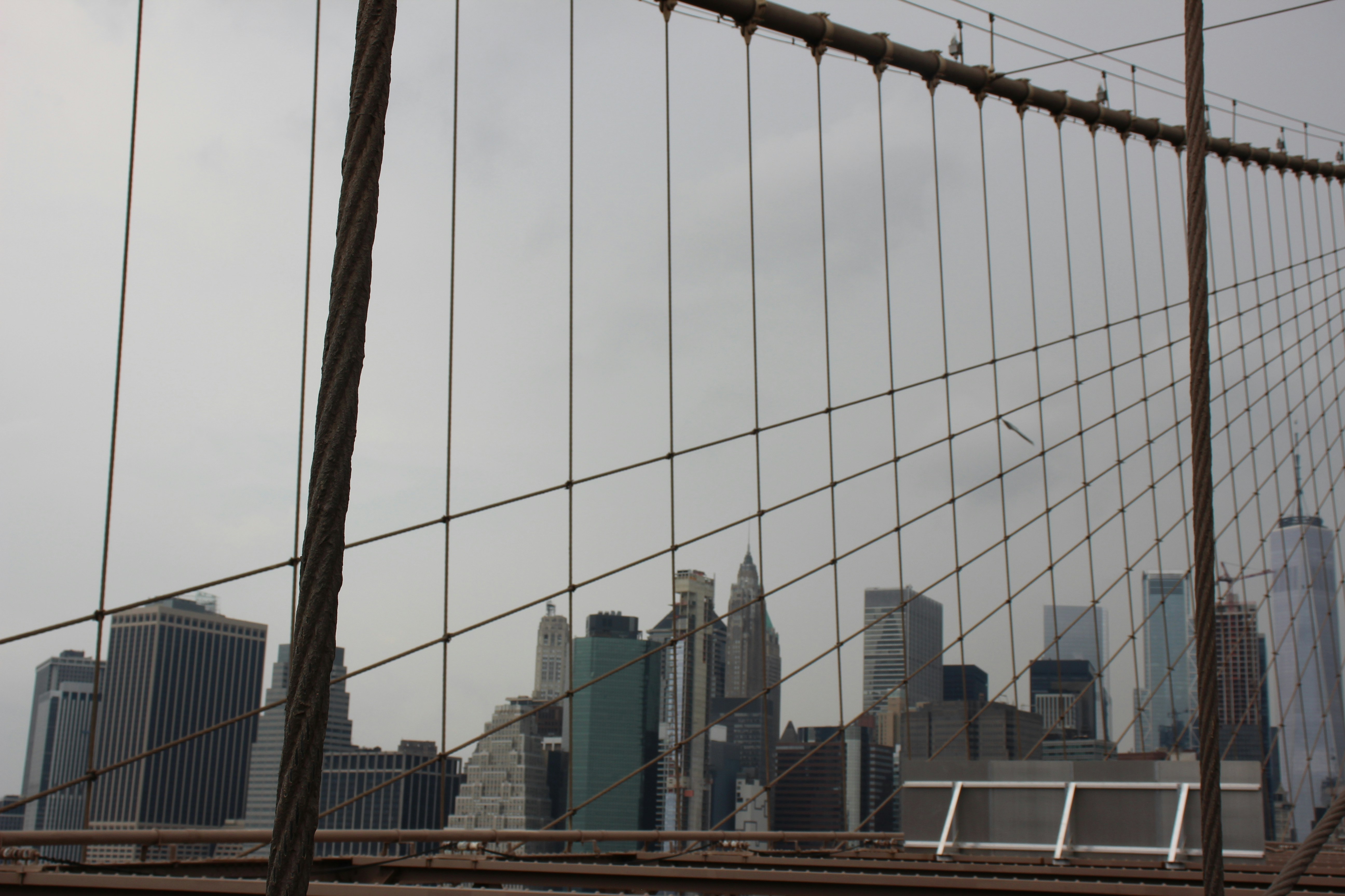 brown and black bridge near city buildings during daytime