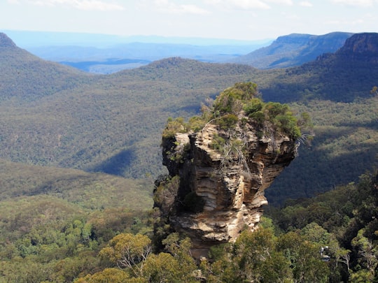 brown rocky mountain under blue sky during daytime in Blue Mountains Australia