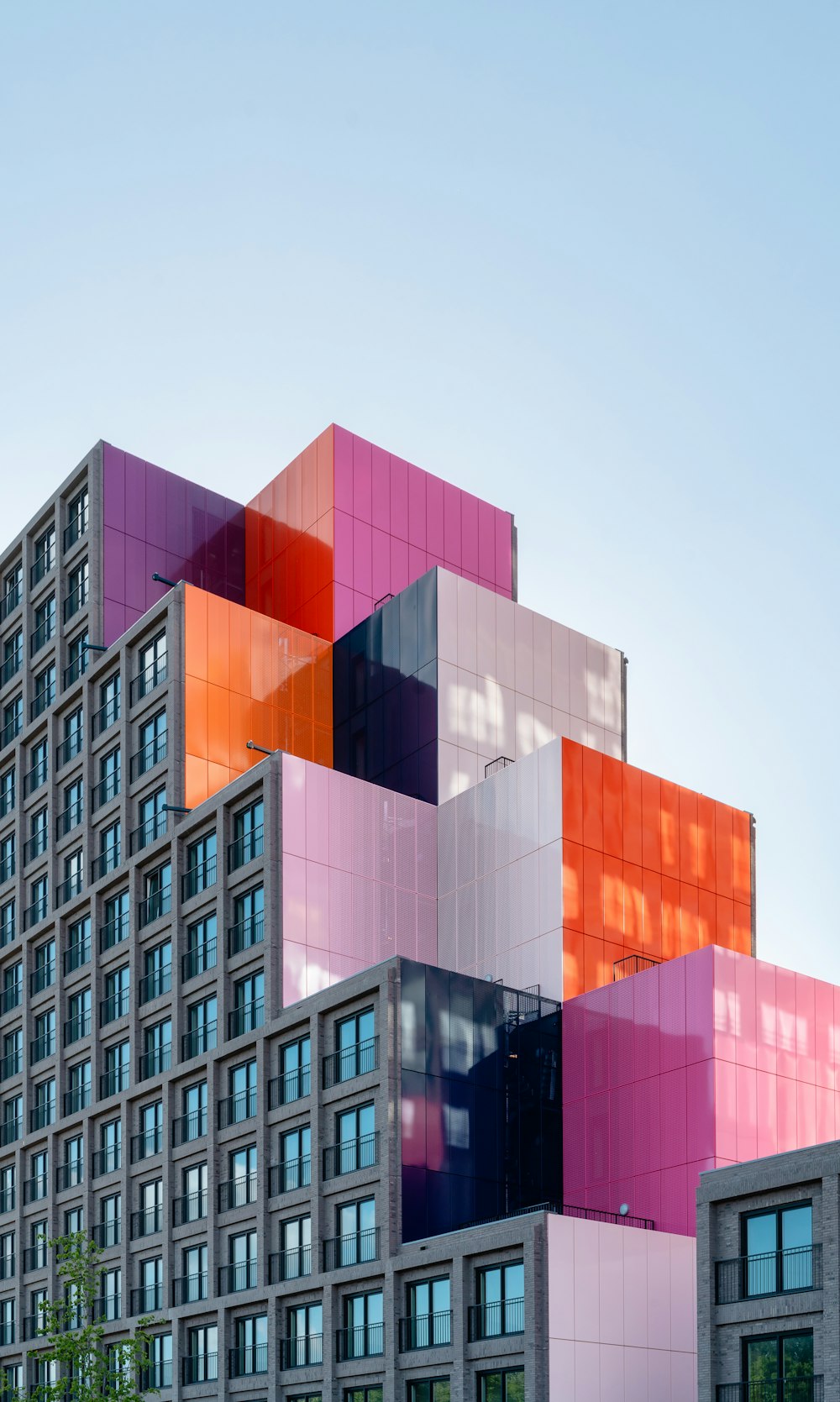 pink and purple concrete building