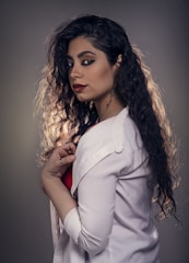 woman in white button up shirt