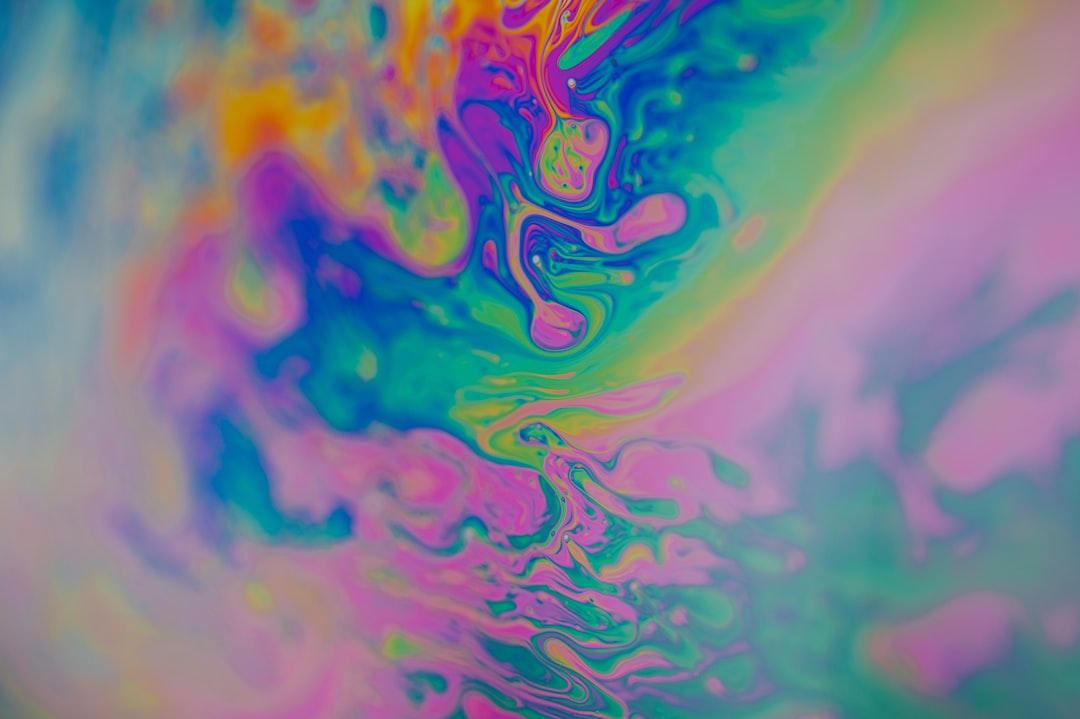 purple green and blue abstract painting
