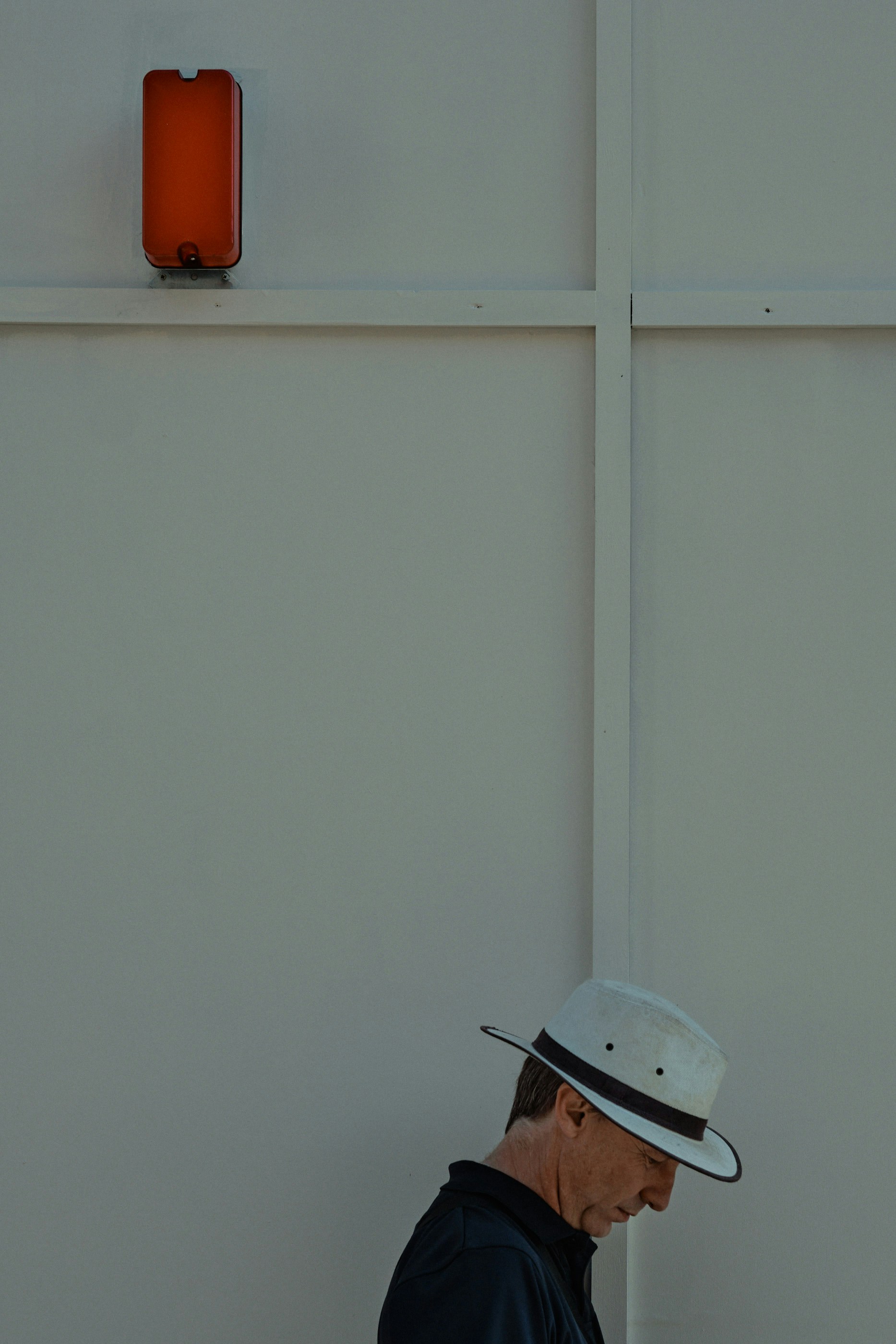 white and red outdoor lamp