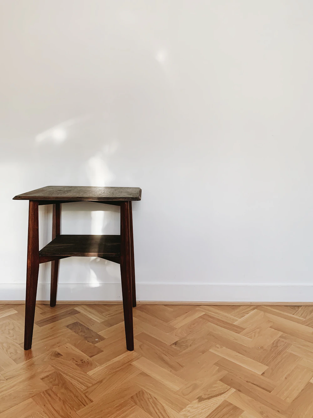 Herringbone parquet flooring fitted in a commercial space